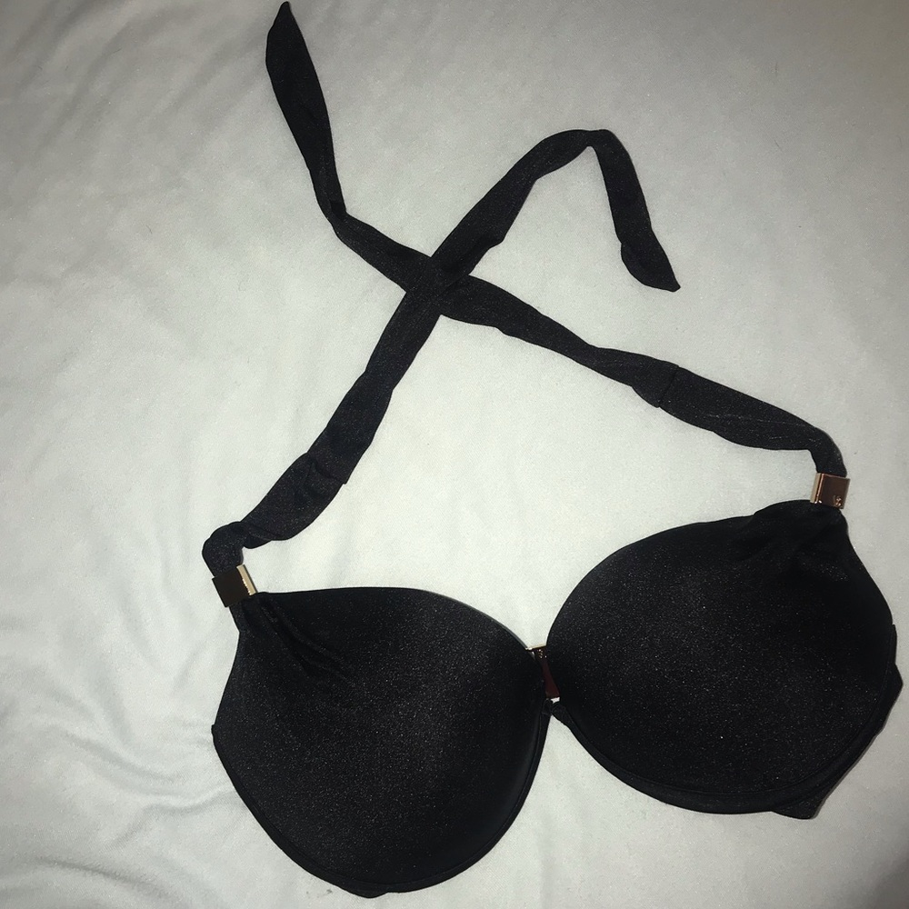 Black push up halter bikini top